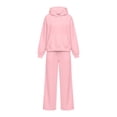 thumbnail image 7 of SZJXBUY Womens 2 Pc Sweatsuits Oversized Fall Fashion Matching Sweat Sets Plus Size Hoodies & Baggy Wide Leg Pants Outfits Pink,XL, 7 of 7
