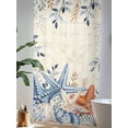 thumbnail image 4 of Sheer Curtains 108 Inches Long, Orange Blue Starfish Coastal Semi Sheer Curtains Light Filtering Window Treatment, Summer Beach Eucalyptus Rustic Privacy Voile Drapes for Living Room 52x108 Inch, 4 of 7