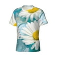 thumbnail image 3 of Rocae Daisy Flowers for Men's Moisture-Wicking Crew Tee - T-Shirt for Sports, Outdoor Activities, and Casual WearLarge, 3 of 9