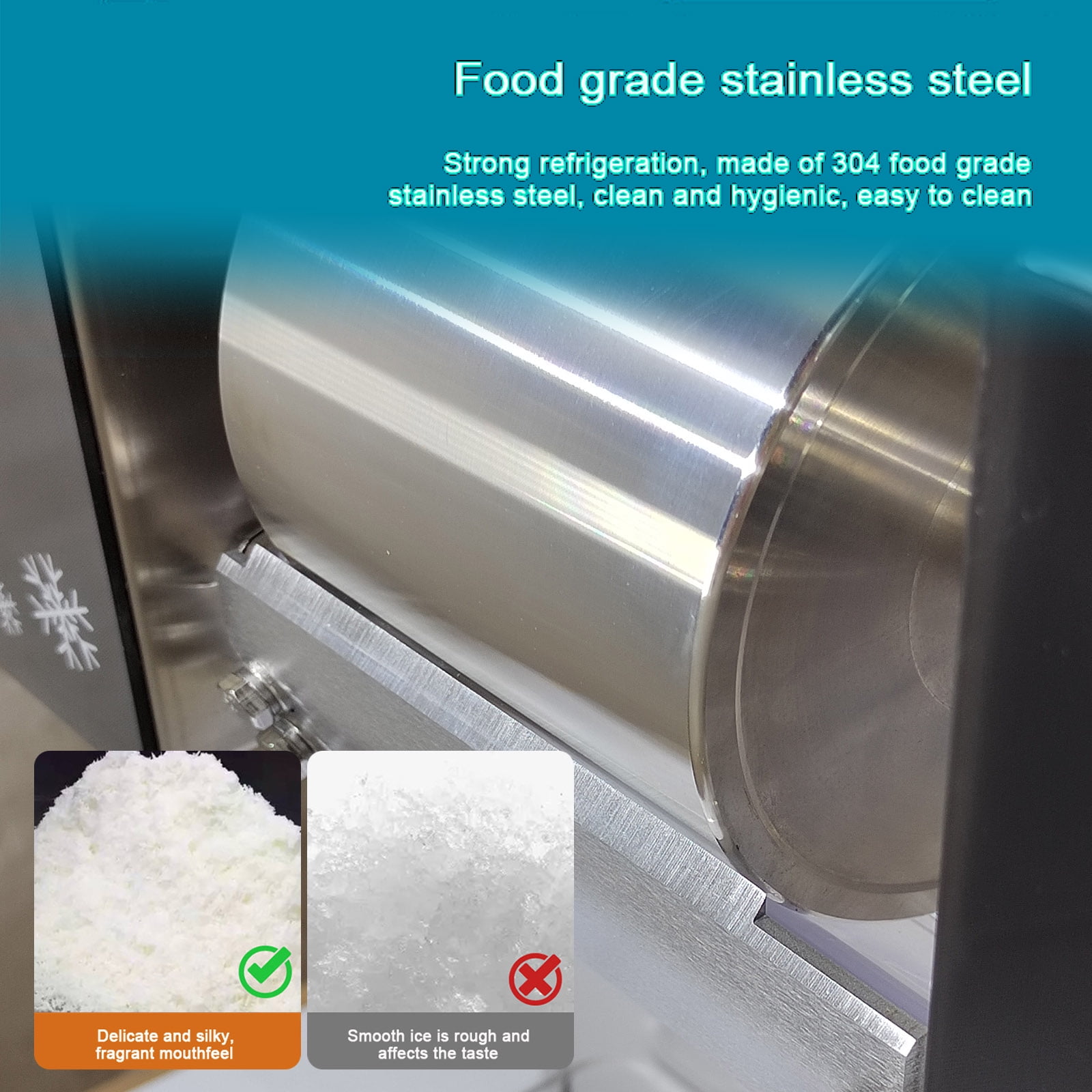 Kolice Commercial Automatic Snowflake Ice Machine, Shaved Ice Machine, Ice Crusher Shaver -440 lbs/Day, Air Cooling, Refrigerated by Compressor