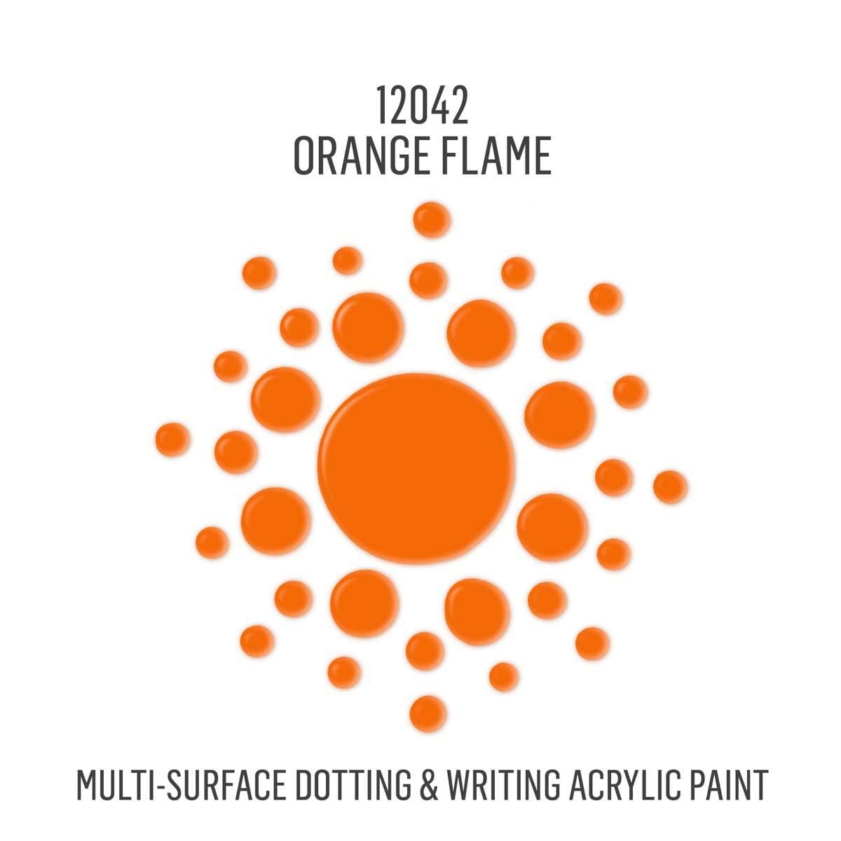FolkArt Dots 2 oz Acrylic Paint, Orange Flame, FolkArt Dots Acrylic Paint