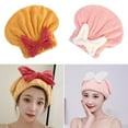 thumbnail image 3 of BAETEUY Quick Dry Hair Towel for Women Girls Cute Bowknot Soft Absorbent Coral Fleece Elastic Drying Hair Hat for Curly Long Thick Hair, 3 of 8