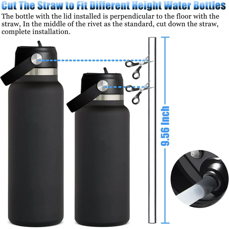 HydroFest Straw lid for Hydroflask Wide Mouth Water Bottle,Straw Lid  Flexible Handle Fit Hydro Flask 12 16 18 20 32 40 64 oz,Sports Straw Cap  Flip Top Lid Water Bottle Lid Accessories Straw lid(2pack)