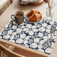 thumbnail image 3 of Art Flowers Placemats Set of 12, Vintage Blue Beige Floral Tie-dye Texture Country Non-Slip Place Mats Washable Table Mats for Kitchen Dining Table Decorations Indoor/Outdoor, 3 of 9