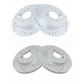 thumbnail image 2 of TRQ Front and Rear Performance Brake Rotors Set Premium G-Coated Cross Drilled & Slotted Fits Select 2002-2006 Mini Cooper, 2 of 6