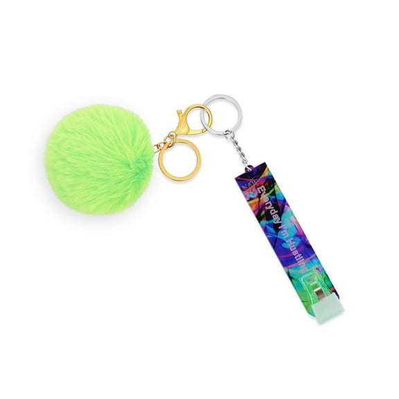NABulous™ Long Nail Card Grabber - Neon Green and Blue - Credit Card Puller Keychain with Pom Pom - ATM Debit Card Clip - Sanitary Tool (Neon Green & Blue)