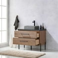 thumbnail image 4 of Trento 36" Black Sintered Stone Top Concrete Sink North American Oak Bath Vanity, 4 of 13