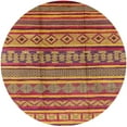 thumbnail image 1 of Ahgly Company Indoor Round Mid-Century Modern Bright Maroon Red Oriental Area Rugs, 4' Round, 1 of 6