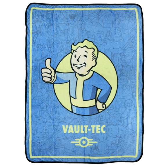 Fallout Blaket Video Game Vault Boy Mascot Logo 45"X60" Throw