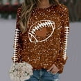 thumbnail image 4 of Womens Sequin Football Sweatshirts 2025 Game Day Long Sleeve Baseball Graphic Tops Fall Winter Casual Crew Neck Pullover Blouses, 4 of 5