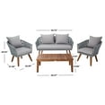thumbnail image 6 of Safavieh Velso Outdoor 4 Piece Conversation Set - Grey/Grey Cushion, 6 of 8