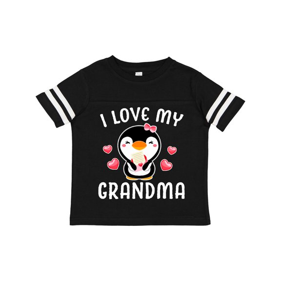 Inktastic I Love My Grandma with Cute Penguin and Hearts Girls Toddler T-Shirt