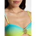 thumbnail image 4 of No Boundaries Ombré Bandeau Sun Bikini Top, Women’s, 4 of 5