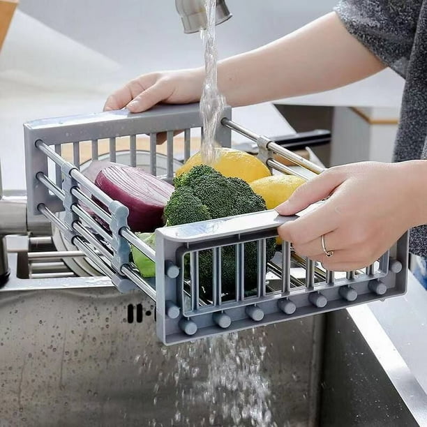Cateissary Cesta De Drenaje Retráctil, Colador De De Frutas Y Verduras Colador De Alimentos Sobre El