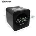 Sharp FM Clock Radio with Bluetooth Speaker, USB FastCharge, Dual