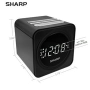 SHARP FM Clock Radio with Bluetooth Speaker, FastCharge 2 amp USB Charge Port, Wake to Alarm or Radio, Dual Alarms, Easy to Read LED White Display, Simple to Use, Easy to Read at a Glance