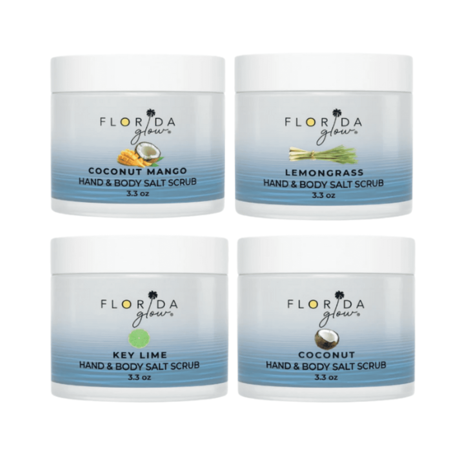 Florida Glow Original Salt Scrub, Exfoliating Body Scrub with Marine Algae & Coconut Oil, 12.1oz