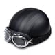 thumbnail image 1 of Retro Motorcycle Leather Half Helmet With Goggles, 1 of 1