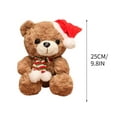 thumbnail image 2 of Kumdkd Christmas Teddy Bear Stuffed Animal, 10in Soft Plush Bear with Santa Hat, Huggable Holiday Gift for Kids, Toddlers & Children, Festive Christmas Toy & Decor, 2 of 2