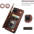 thumbnail image 6 of REQO Compatible with Samsung Galaxy A12 Wallet Case with Card Holder, PU Leather Kickstand Card Slots Case, Double Magnetic Clasp and Durable Shockproof Cover 6.5 Inch(Brown), 6 of 6