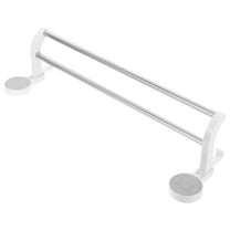MLINS Bathroom Towel Holder No Drill Stainless Steel Double Rod Rack for Kitchen Bath White