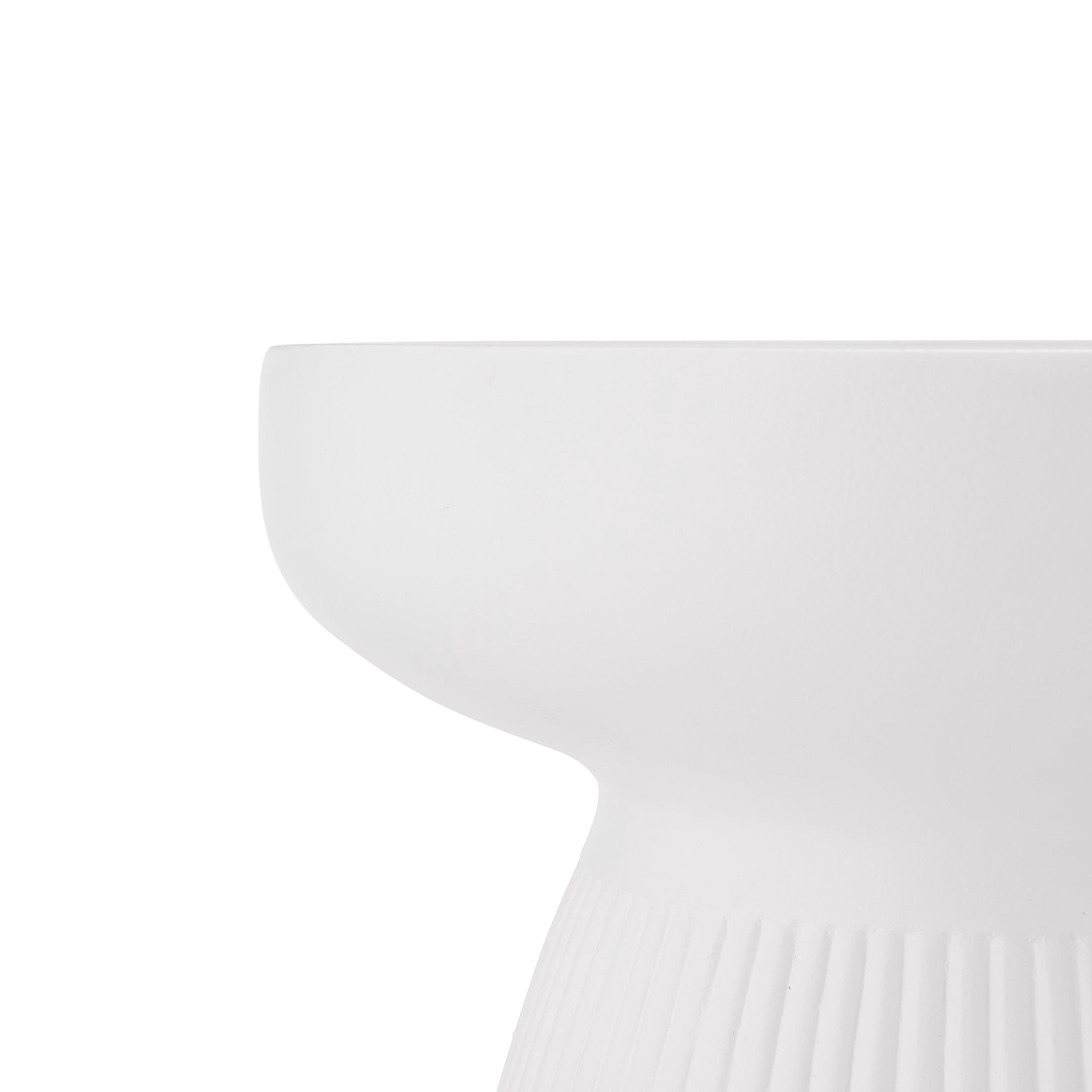 Christopher Knight Home 20"H Outdoor Lightweight Concrete Side Table, MGO Accent Table for Patio Garden, White