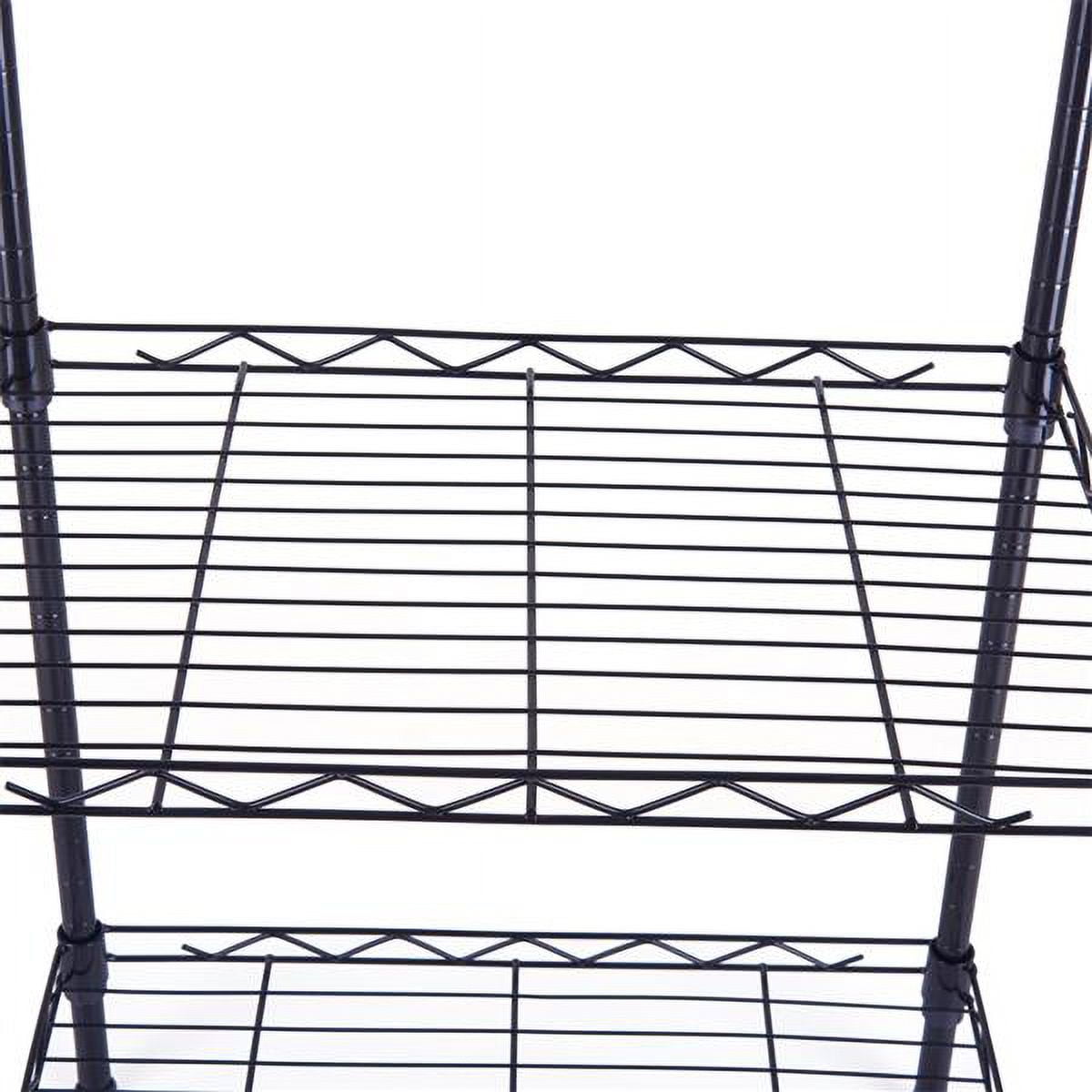 Alvantor 4 Tier Wire Shelving Unit, Metal Storage Rack with Adjustable Feet, 16"W x 12"D x 50"H, Black