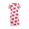 thumbnail image 3 of Womens Nightgowns Plus Size Casual Sleep Dress Women's Plus Heart Print Short Sleeve Round Neck Medium Stretch Loose Nightdress Valentine's Day Nightdress, 3 of 4