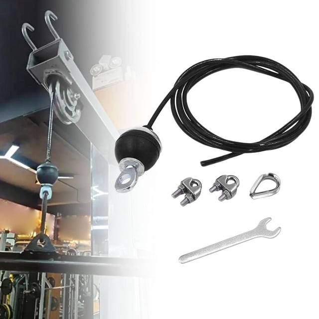 Cable de polea DIY para Fitness cable desplegable suministros de cable desplegable LAT cuerdas de alambre de acero para entrenamiento de fuerza 100cm shamjiam