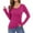 03# Hot Pink, variant on Women's Long Sleeve T-Shirt Scoop Neck Rayon Slim Fit Stretchy Layer T Shirts Tops Navy L