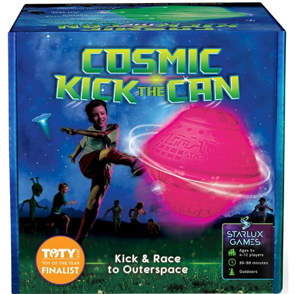 Starlux Games Cosmic Kick the Can: Glow in the Dark Outdoor Board Game and Spaceship Toy