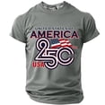 thumbnail image 2 of LNZGNM Patriotic Shirts for Men American Flag Crewneck T-Shirt Stylish 250 Anniversary USA Short Sleeve Shirt Outdoor Tee Shirts,Gray L, 2 of 4