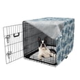 thumbnail image 5 of Palm Dog Crate Cover, Continuous Tropical Themed Pattern of Bicolour Exotic Tree Sketches, Easy to Use Pet Kennel Cover Small Dogs Puppies Kittens, 7 Sizes, Dark Sky Blue Seafoam, by Ambesonne, 5 of 6