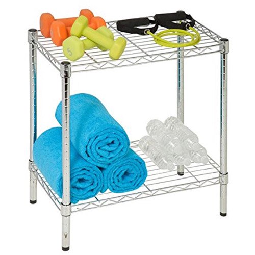 Honey Can Do 2Shelf Steel Storage Shelving Unit, Chrome