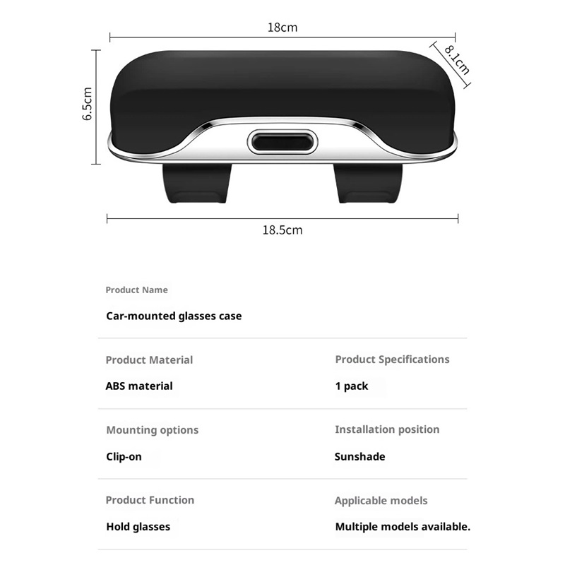 Sunglass Holder for Car Visor Clip, Car Visor Glasses Case, Vehicle Visor Accessories Organizer Box, Car Sunglass Holder Suitable for Truck, SUV and Sedan to Place Glasses (black)