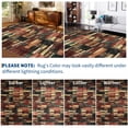 thumbnail image 3 of Hasoo Large Living Room Area Rug 10' x 13' Washable Indoor Carpet Red Washable Modern Plaid Geometric Bordered Rug, 3 of 6