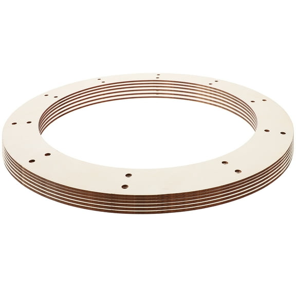 RENACLIPY 6-Pack Large Round Wooden Wreath Frames for Craft , Wood Hoop for Floral and Seasonal Decorations