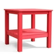 thumbnail image 1 of Table Adirondack Table d'Appoint d'Extérieur 18 Pouces à Deux Niveaux Carrée Table de Bout avec Étagère de Rangement Gain de Place, 1 of 4