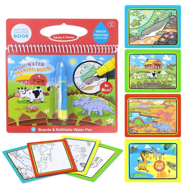 Libro De Dibujo De Agua, Libro Para Colorear, Pluma De Garabato, Pintura, Tablero De Dibujo, Juguetes Para Niños Vogacara FN003336-00