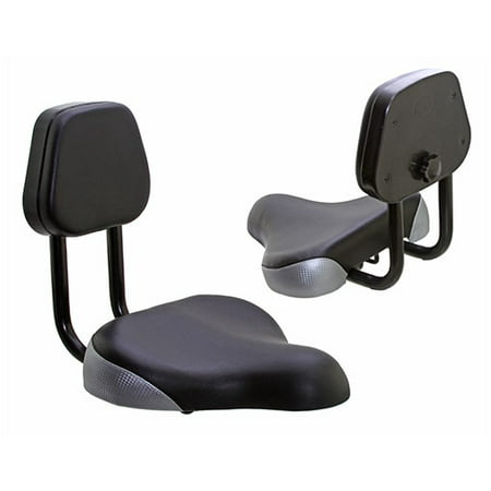 BEACH CRUISER SEAT WITH BACK 906 BLACK/SILVER. Bike part, Bicycle part, bike accessory, bicycle