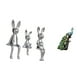 thumbnail image 5 of Escultura de figura,Estatua sentada Figura Escultura Adorno,Estatuas de conejos en miniatura para decoración de interiores,Figura de escritorio,Estante de estatua de pavo real para, 5 of 8