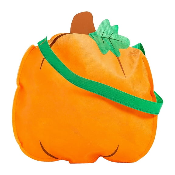 12" x 11" Medium Pumpkin-Shaped Non woven Tote Bags - 12 Pieces