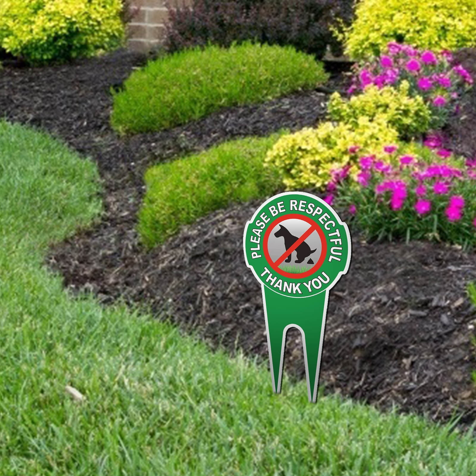 "No Dog Poop" Schild Für Garten & Hof – 20,3 X 30,5 Cm, Mit Metall-Pfählen, Witterungsbeständig