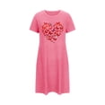 thumbnail image 4 of HomeGardon Women's Sleepwear Nightgowns for Women,Fashion Print Medium Length Dress Oversized Short Nightgown Fashion Chest Print Short Sleeve Nightdress,S-XXL, 4 of 6