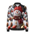 thumbnail image 5 of LOVZFMLL Vestes pour Femmes Chandail en Molleton Ample à Manches Longues avec Fermeture Éclair Veste de Baseball Tricotée Décontractée, 5 of 5