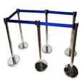 thumbnail image 2 of INTBUYING 6PCS Stanchion Posts Stainless Steel Stanchion Queue Post Blue Belt Retractable Post Crowd Control Stanchion for Both Indoor and Outdoor Use, 2 of 8
