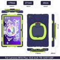 thumbnail image 3 of XYX Case for Lenovo Tab M10 Plus 3rd Gen 10.6 Inch 2022 (Model:TB-125F/TB-128F), 360 Degree Rotating Hand Grip Shockproof Cover with Shoulder Strap, NavyBlue Lime, 3 of 7