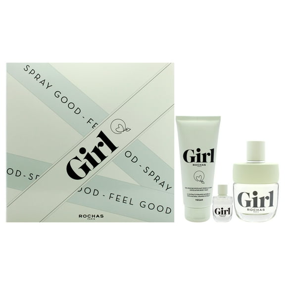 Rochas Rochas Girl , 3 Pc Gift Set 3.3oz EDT Spray, 3.3oz Body Wash, 0.15oz EDT Spray