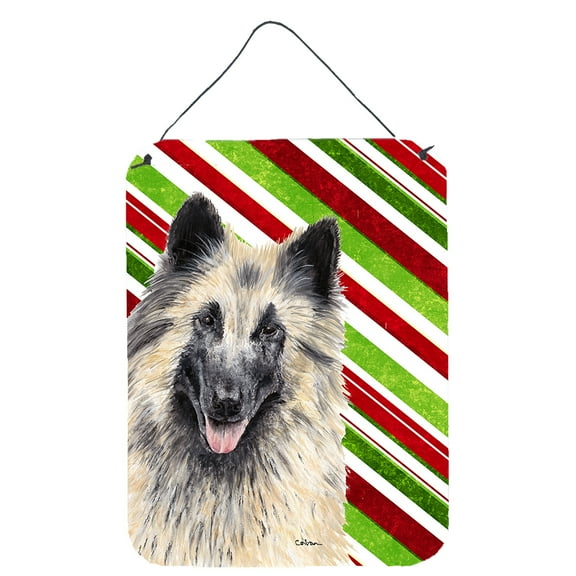 Belgian Tervuren Candy Cane Holiday Christmas Wall or Door Hanging Prints