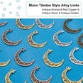 thumbnail image 4 of 1box 40 pcs 4 Colors Tibetan Style Alloy Hollowed Moon Charms Pendant for Necklace Bracelet Jewelry DIY Craft Making Bronze/Golden/Silver/Red Copper, 4 of 6